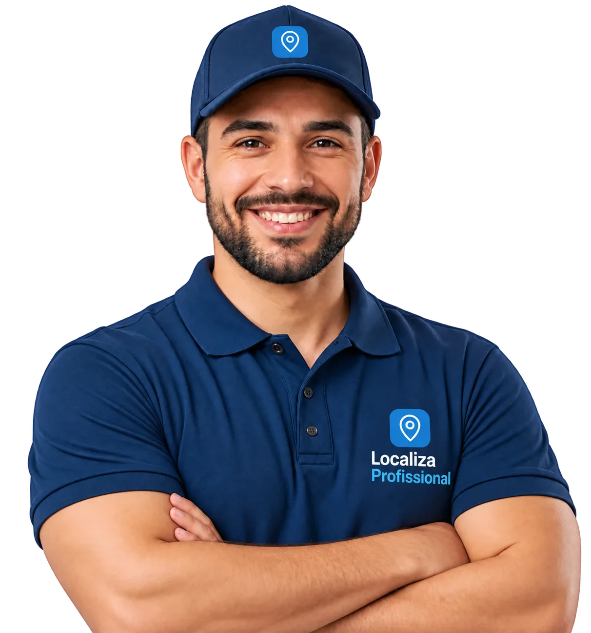 Profissional com uniforme azul da Localiza Profissional